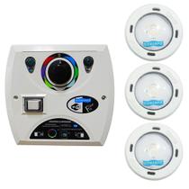 Kit 3 LED Piscina RGB Colorido COB + Central Wifi Sodramar