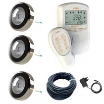 Kit 3 Led Refletor Iluminação Piscina Rgb 6w Cabo 20m Tholz