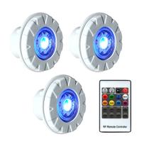 Kit 3 Led Refletores Rgb Para Piscina + Controladora E Fonte