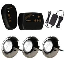 Kit 3 LED RGB 9W Inox Piscina + Comando Wifi Luxpool + Fonte Kit 3 LED RGB 9W Inox Piscina + Comando Wifi Luxpool + Fonte