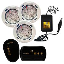 Kit 3 Led RGB Eco 4,5W Sodramar + Central Comando + Fonte 2A 12V