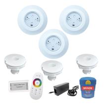 Kit 3 Leds 9w Para Iluminação Piscina 36m² + Módulo + Nichos