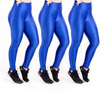 Kit 3 Leg Azul Costura Reforçada Proteção UV+ Gomax Fitness