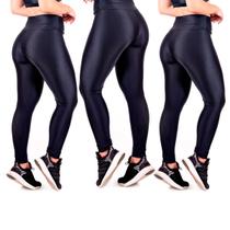 Kit 3 Legging 3D Preta Academia Cintura Alta Nao Marca Gomax