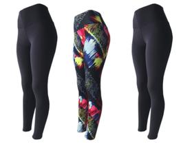 KIT 3 Legging Fitness Suplex Lisa ou Estampada