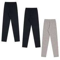 Kit 3 Legging Infantil Flanelada Quentinha Peluciada Inverno