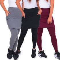 Kit 3 Legging Saia Feminina Moda Evangelica