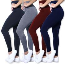 Kit 3 Legging Suplex Feminina Moda Fitness Academia