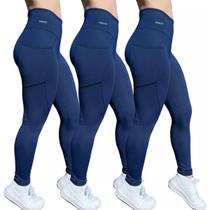 Kit 3 Legging Suplex Poliamida C/ Bolso Lateral Corrida Kit 3 Legging Suplex Poliamida C/ Bolso Lateral Corrida