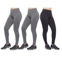 Kit 3 leggings feminina adulto lisa basica suplex fitness uniforme academia ginástica trabalho
