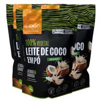 Kit 3 Leite de Coco em Pó 100 Vegetal Vegano Sem Lactose 454g Kit 3 Leite de Coco em Pó 100 Vegetal Vegano Sem Lactose 454g
