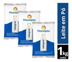 Kit 3 Leite Em Pó Integral Piracanjuba 1kg Cada