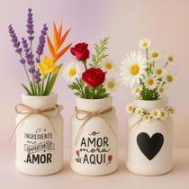 KIT 3 Leiteira Decorativa Branca Porta Talher Multiuso Flores Arranjo KIT 3 Leiteira Decorativa Branca Porta Talher Multiuso Flores Arranjo