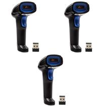 kit 3 Leitor Scanner De Códigos De Barras Sem Fio LASER Wireless USB Alta Precisão