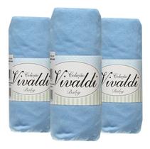 Kit 3 Lençol Bebê Berço Americano com elástico 100% algodão coleção Vivaldi 66.02.0001 Sul Brasil