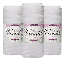 Kit 3 Lençol Bebê Berço Americano com elástico 100% algodão coleção Vivaldi 66.02.0001 Sul Brasil