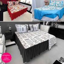 Kit 3 Lençol Colcha King Malha Com Babado Estampas Sortidas Kit 3 Lençol Colcha King Malha Com Babado Estampas Sortidas