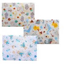 Kit 3 Lençol Estampado Berço Americano Bebe 100% Algodão C/ Elástico SORTIDO MENINO Kit 3 Lençol Estampado Berço Americano Bebe 100% Algodão C/ Elástico SORTIDO MENINO