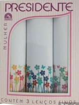 Kit 3 Lenços Bolso Feminino Presidente 30x30 Sortidos 830
