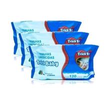Kit 3 lenços umedecidos de 120 unidades - Trick Baby Kit 3 lenços umedecidos de 120 unidades - Trick Baby