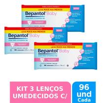 Kit 3 Lenços Umedecidos Hipoalergênicos 96un cada - Bepantol