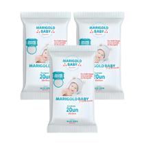 Kit 3 Lenços Umedecidos Marigold Pocket Azul ou Rosa C/ 20 Un