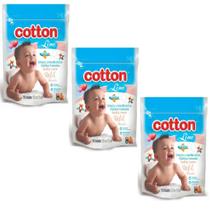 Kit 3 Lenços Umedecidos Refil Cotton Line Baby Care 210un