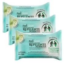 kit 3 Lenços Umedecidos Repelente De Insetos 16 Un FeelClean kit 3 Lenços Umedecidos Repelente De Insetos 16 Un FeelClean