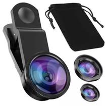 Kit 3 Lente Olho De Peixe Smartphone Celular Fish Eye Detalhe Fotos Embelezamento Olhos Unhas cílios