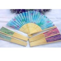 Kit 3 Leques Japonês Madeira Bambu Oriental Ornamental