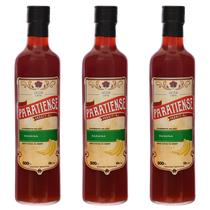 Kit 3 Licores Banana Paratiense 500 ml Cachaça Piña Colada Lembrancinha Frutado Presente Presenteável Cachaça Presente
