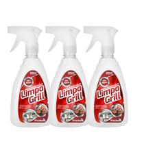 Kit 3 Limpa Air Fryer Forno Grelha Remove Gordura Pesada Carbonizada Encrustrada Higieniza 500ml