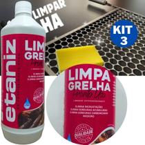 KIT 3 LIMPA GRELHA 1L - ETANIZ REMOVE GORDURA FORNO GRELHAS COIFAS, EXAUSTORES, FOGÕES E GRILL, desengordurante, Desengraxante