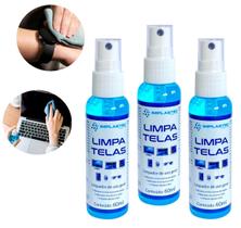 Kit 3 Limpa Implastec Tela Lcd Led Notebook iPod Monitor Celular TV 60ml