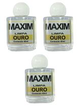 Kit 3 Limpa Jóias Verdadeiras Ouro Puro 18K Maxim 40Ml