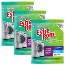 Kit 3 limpa máquina de lavar roupas esfrebom bettanin 80g cada