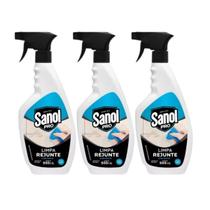 Kit 3 Limpa Rejunte Gatilho Antibactericida Sanol Pro 500ml