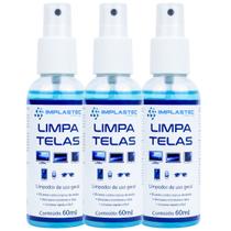 Kit 3 Limpa Telas 60ml Led Plasma Lcd iPod iPad Tvs Monitores Celulares Implastec