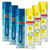 Kit 3 Limpa Vidros + 3 Limpa Box e Banheiro Jimo 400ML Kit 3 Limpa Vidros + 3 Limpa Box e Banheiro Jimo 400ML