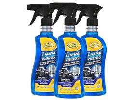 Kit 3 Limpa Vidros AutoShine Limpeza Rapida sem Manchas