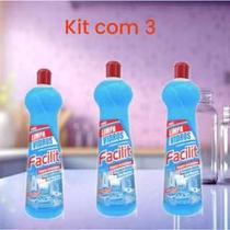 kit 3 Limpa Vidros Fuzetto 500ml Box Banheiro Janela Blindex Espelho