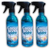 Kit 3 Limpa Vidros para Janelas de Casa Ou Carro - 500ml