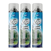 Kit 3 Limpa Vidros Zip Spray Espuma Eficaz Sem Manchas 400ml
