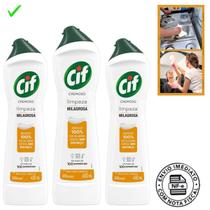 Kit 3 limpador cif cremoso limpeza profunda 450ml laranja