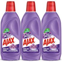 Kit 3 Limpador Diluível Ajax Festa Das Flores Lavanda 500ML