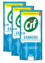 kit 3 Limpador Especialista Cif Banheiro Sem Cloro 450ml Refil Econômico