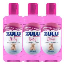Kit 3 Limpador Perfumado de Ambientes Concentrado Baby Zulu 120ml Coala