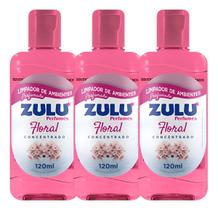 Kit 3 Limpador Perfumado de Ambientes Concentrado Floral Zulu 120ml Kit 3 Limpador Perfumado de Ambientes Concentrado Floral Zulu 120ml