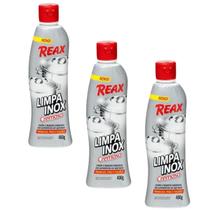 Kit 3 Limpador Reax Limpa Inox Cremoso Em Frasco 400 G