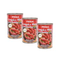 Kit 3 LINGUICA MISTA EM BANHA 400g FRISA